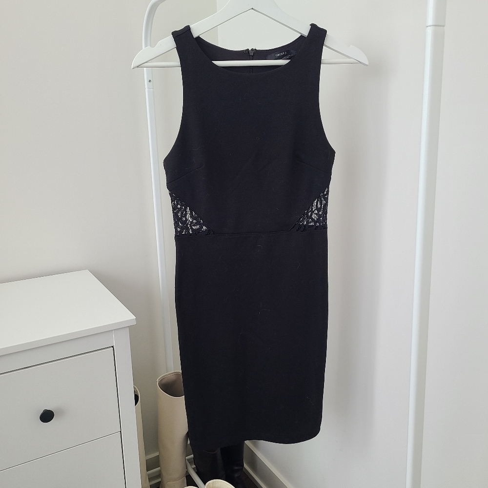 Lace Cut Out Black Dress